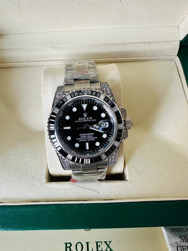Reloj De Pulsera Rolex Submariner Plata/ Negro Plateado Plateado Negro (Usado)