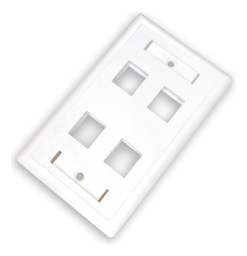 Face Plate Tapa 4 Puertos Rj45 Encastre Jack Ethernet Glc