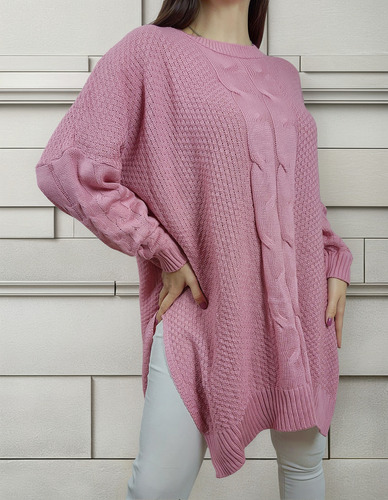 Sweater Tramado Maxi Oversize Mujer Talle Especial Grande
