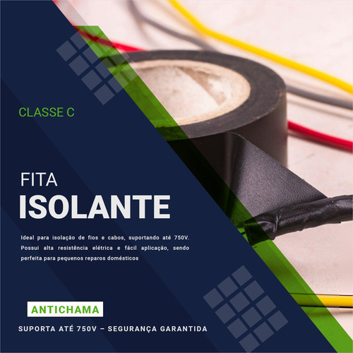 Fita Isolante 5 Metros Anti-chamas - Atlas Kit 2und