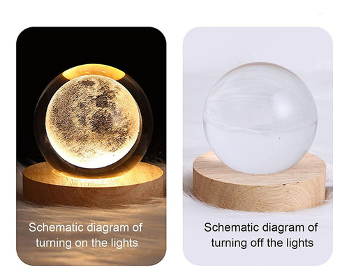 Luz Nocturna Led 3d Galaxy Bola De Cristal Lámparas De Mesa