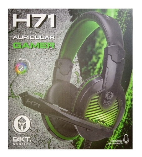 Imagen 6 de 9 de Auricular Gamer Spartan Bkt H71 Con Micrófono Luz Usb+3.5mm