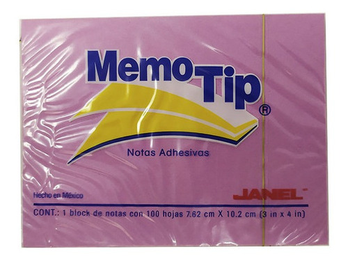 Notas Adhesivas Memotip Morado Neon 3x4in 1block C/100h