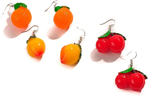 Aretes Colgantes De Gran Tamaño/grande Con Dije De Fruta, Co