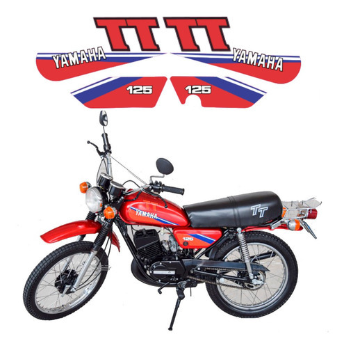 Kit Adesivos Yamaha Tt 125 1980 A 1981 Branca 00220