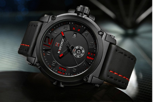 Relógio Masculino Naviforce 9099 Pulseira Couro Original