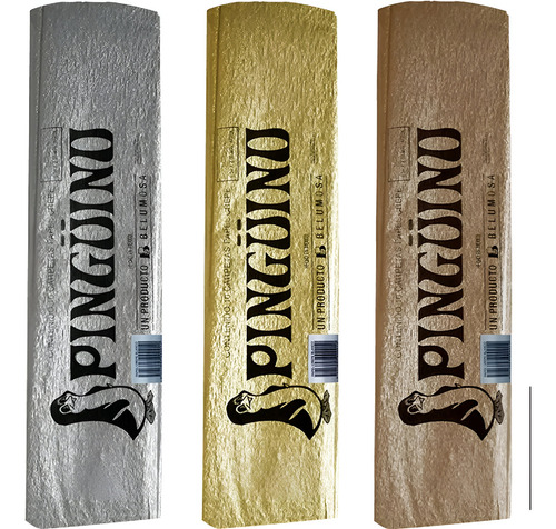 Papel Crepe A Perlado Y Metalico Pinguino 2m X 45cm Oro Metalico