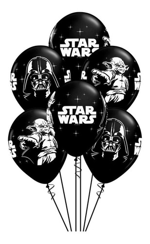 Globos De Latex 11 In Star Wars Black, paquete De 12