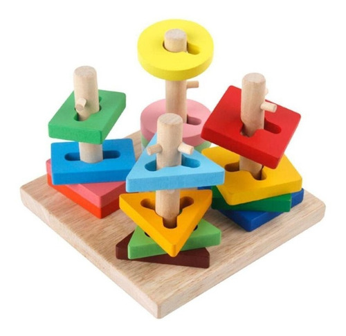 Juego De Madera Encaje Y Motricidad Fina Montessori