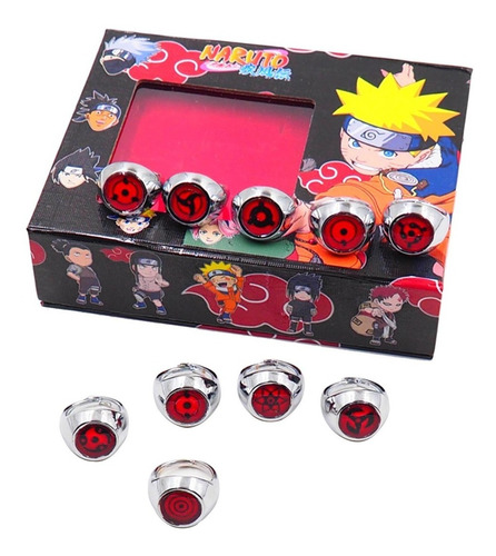 Caja De Anillos Ajustables Naruto Itachi Sasuke Madara 