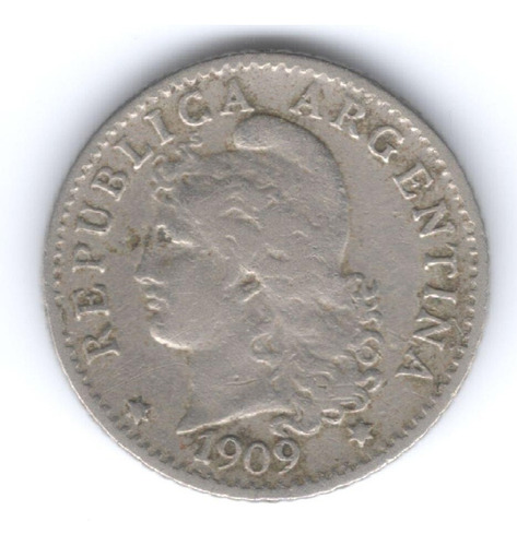 Moneda Argentina 5 Centavos 1909 Mb+ (Usado)