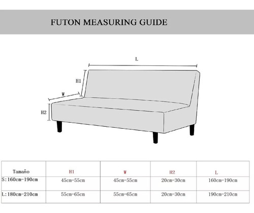 Funda De Sofá Cama Sin Brazos, Funda De Sofá Elástica