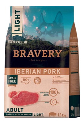 Bravery Iberian Pork Adulto Light Large/medium 4kg / Gratis