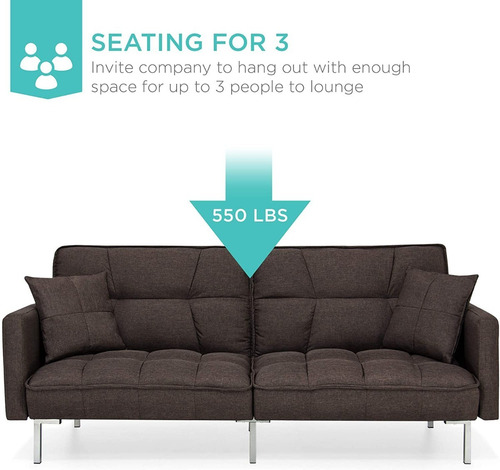 Sofa Convertible A Cama Color Marron Marca Best Choice Pr
