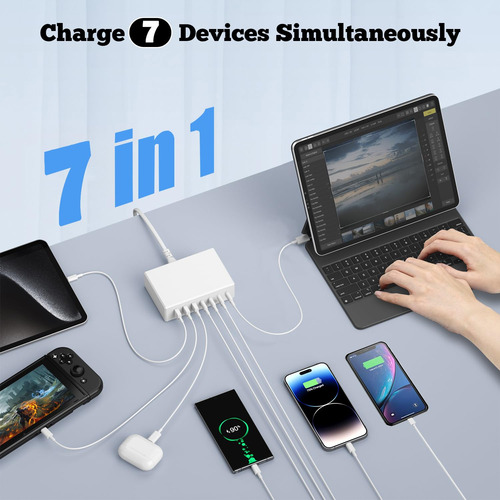 Cargador Usb C 180 W Gan Adaptador De Corriente Usb C Cargad