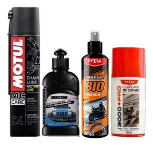 Kit Limpieza Motos 4 Productos Mantenimiento