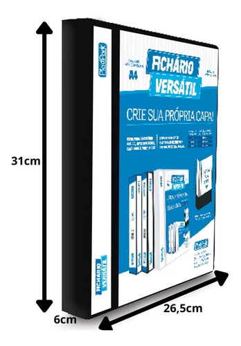 Carpeta A4, capacidad: 420 hojas, 4 anillas, tapa personalizable