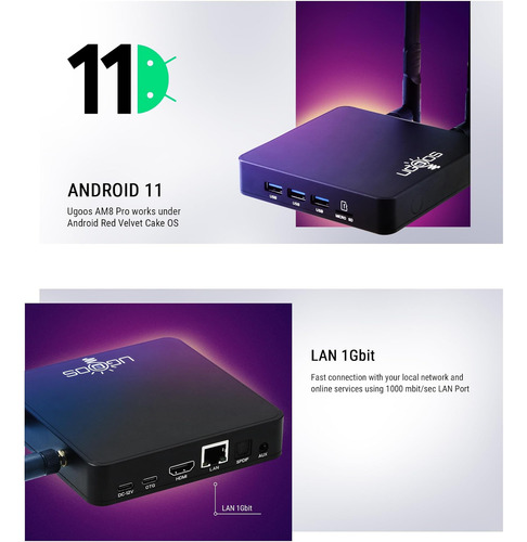 Caja De Tv Android Ugoos Am8 Pro 8k Ultra Hd Amlogic S928x-j