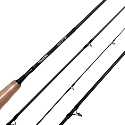 Caña Okuma Mosca Slv-x 8 Pies Linea 2 Flycast 4 Tramos Tubo Color Negro
