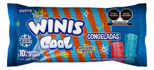 Winis Cool Congeladas Mora Azul Y Cereza 10pz