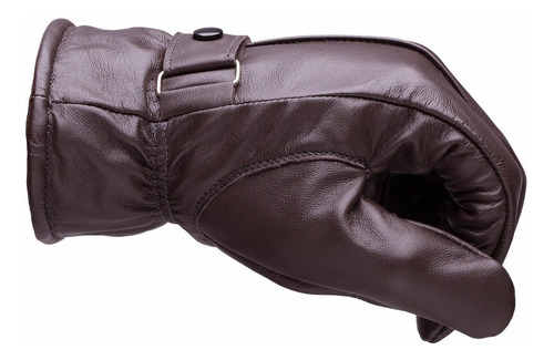 Imagem 2 de 5 de Luva Feminina Masculina Dedo Inteiro Lã Inverno Frio Couro