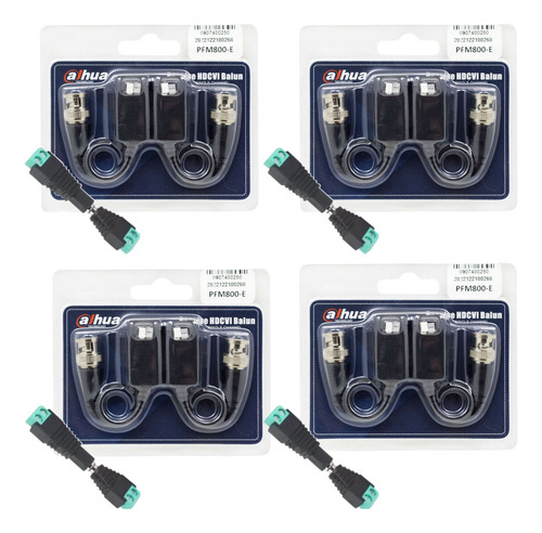 Kit 4 Par Transceptores Balun 4 Par Corriente Dahua Cctv Fhd