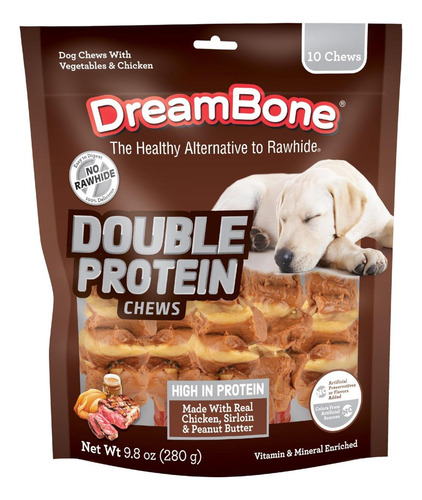 Dreambone Double Protein Chews Hechos Con Pollo Real, Y De