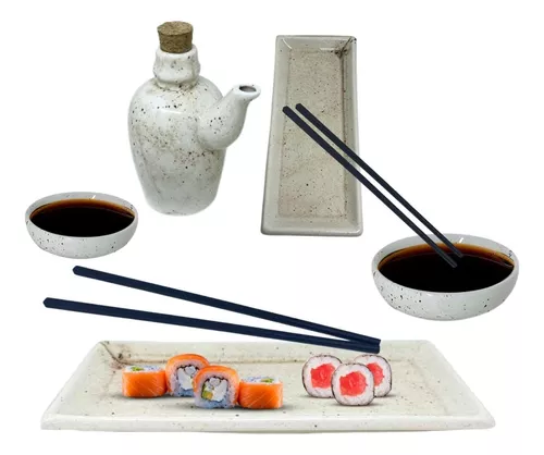 Kit 4 Pessoas Jogo Oriental Azul Porcelana 9 Peças Japonês