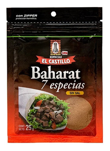 Baharat 7 Especias 25g Sin Sal Premium El Castillo - Cc