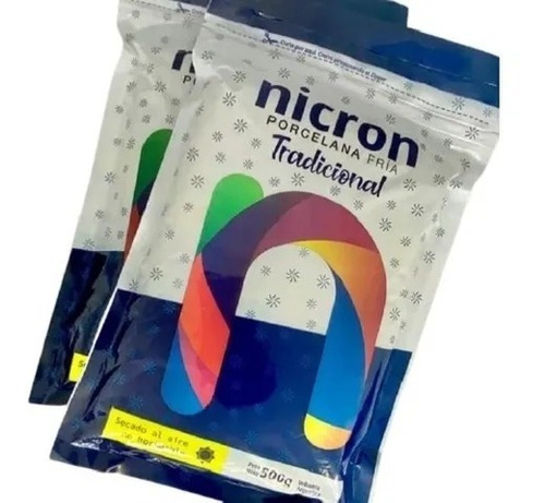 Pasta Porcela Fria Adornos Nicron 500gr Tradicional X 6 U