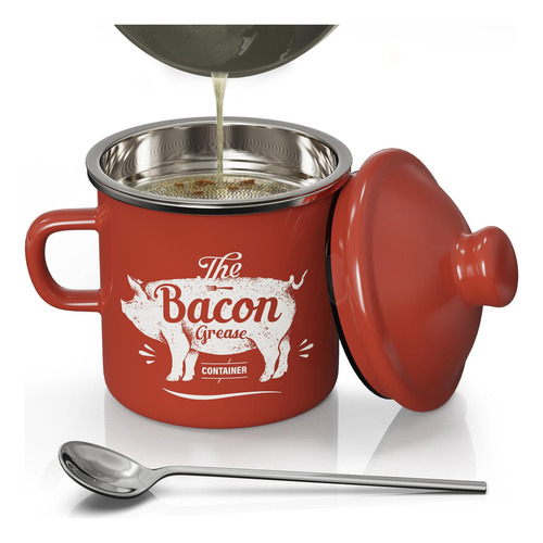 Envase De Grasa Para Tocino Pyard Mini Con Colador, 450 Ml,