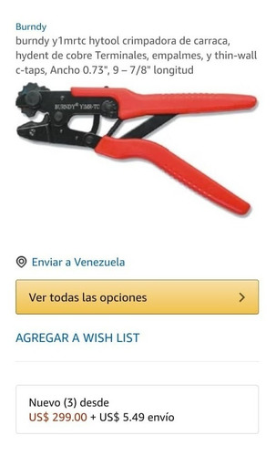 Prensa Terminal Burndy , Tipo Reache, Carraca Matraca, Y1mr