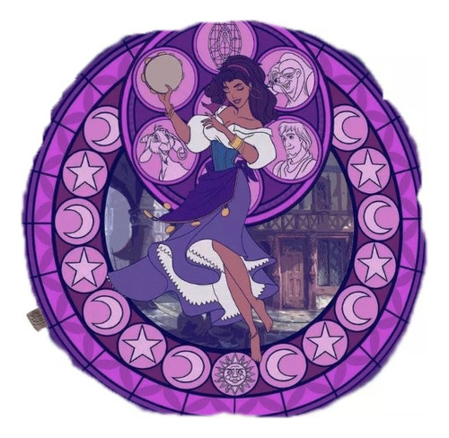 Almohadon 38x38 Cm Tematica Disney Mod Esmeralda #1