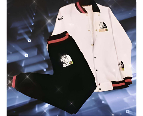 Conjunto Para Hombre The North Face Gucci - Blanco Y Negro
