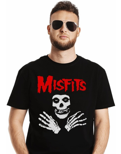 Polera Misfits Skull And Hands Punk Impresión Directa