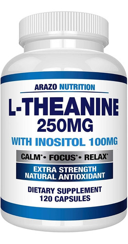 Arazo L-theanine Teanina 250 Mg Relax Enfoque 120 Cápsulas