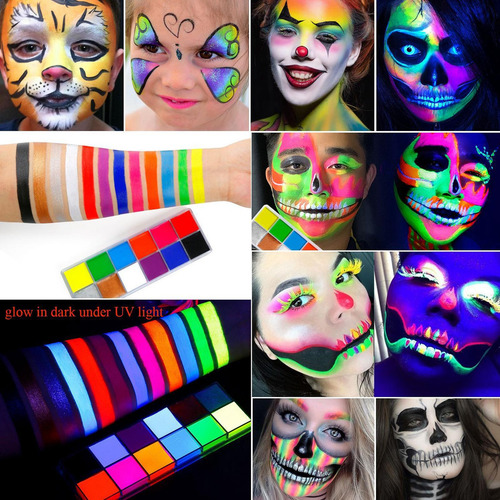 Pintura Al Óleo De Pintura Corporal De 12 Colores, Paleta