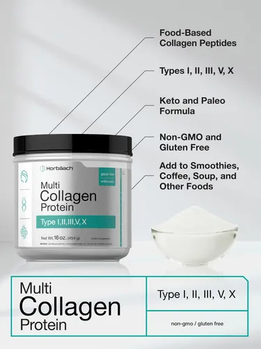 Proteína De Colágeno En Polvo Horbäach Multi 473 Ml Tipo I,
