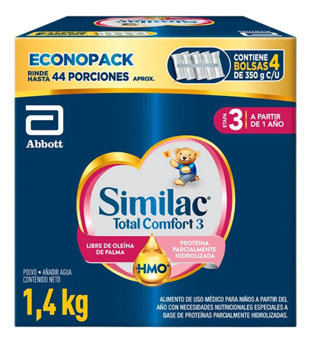 Similac Total Comfort 3 Abbott - 4 Sobres De 350g +12 Meses