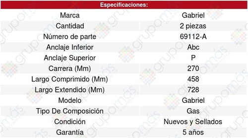 2 Amortiguadores Traseros Ford Ecosport L4 2.0l 02-13