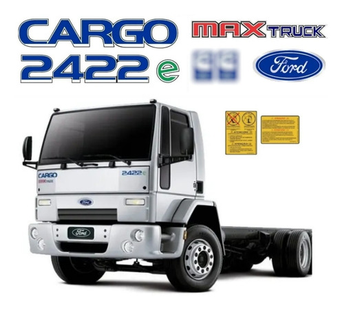 Adesivo Ford Cargo 2422 E Max Truck Emblema Resinado 17639 Cor Azul