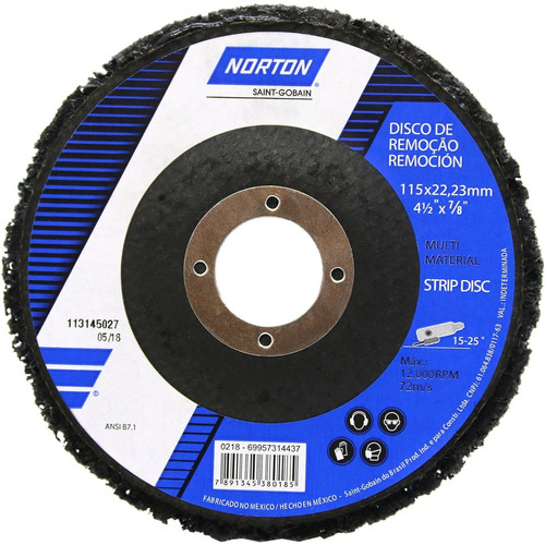 Limpiador de uñas Norton Disc Strip Disc, 115 mm