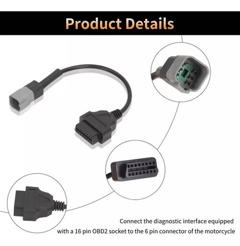 6-pin A 16-pin Obd2 Cable De Diagnóstico Para Can Am, Atv