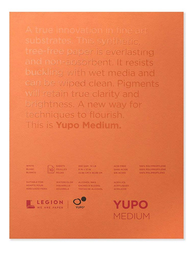 Yupo Papel 9x 1210hojas/pkg-white 74lb