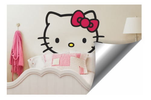 Adesivo Papel Parede Cabeceira Infantil Hello Kitty + Oferta