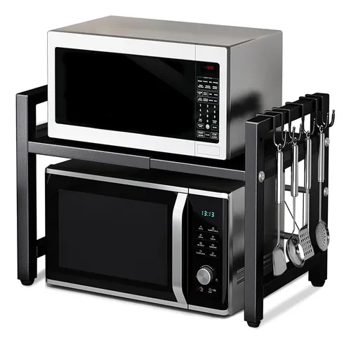 Organizador De Cozinha Prateleira Aérea 2  Divisória Retrátil Preto