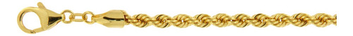 Cadena Torsal Hueca De Oro Italiano 10k, Calibre 3.2mm, 55cm Color Dorado
