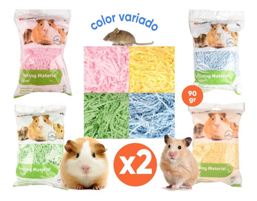 Sustrato Cama Papel Viruta Marlo Cobayo Conejos Hamster 90gr