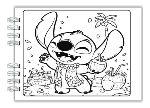 Livro De Colorir Stitch Azul, Estilo Boobie Goods - 50 Pági
