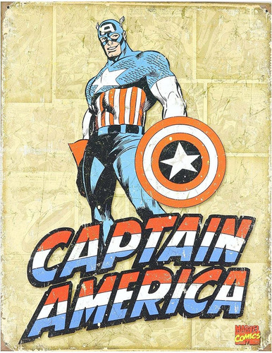 Capitan America Estaño Metal Sign: Retro Paneles